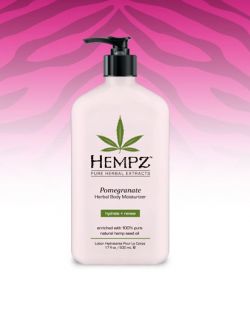 supre tan hempz pomegranate herbal body moisturizer