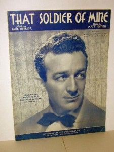 That Soldier of Mine Sheet Music Harry James Cover 1942