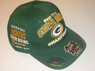 Green Bay Packers 4 Times Super Bowl Champions Adult Cap Hat