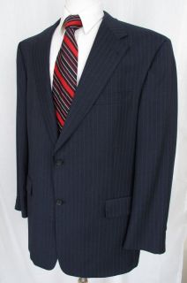 Hart Schaffner & Marx Suit Navy Blue Pinstripe Wool 46R 40 x 30 Pants