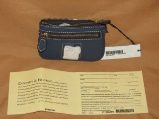 Dooney and Bourke Leather Small Coin Purse Navy Blue