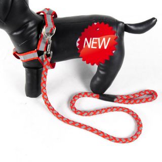 Reflective Dog Harnesses Round Leash Set 3 Colors Sizes