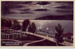Harveys Lake PA Birds Eye View at Night 1922
