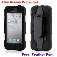 Black Armor Military Heavy Duty Survior Case with Stand Belt Clip for