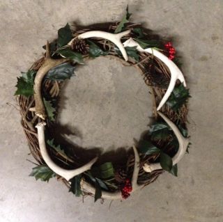 Shed Deer Antler Wreath Whitetail Christmas Decor