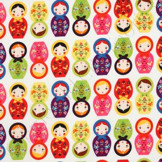 Robert Kaufman Little Kukla Russian Matryoshka Nesting Dolls Bright