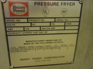 Henny Penny 500 Electric Chicken Pressure Fryer