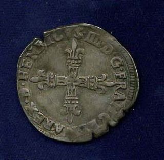 France Henri IV 1602 1 4 ECU Silver Coin Pau Mint