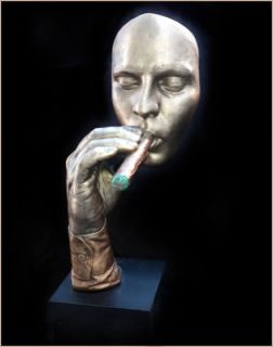 Havana Man Cigar Smoking Statue Sculpture John Cutrone