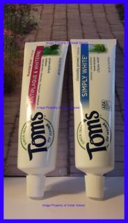 Toms of Maine Natural Toothpaste Set of 2 Simply White & Antiplaque