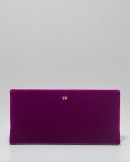 Tom Ford TF Flat Velvet Clutch Bag, Violet   
