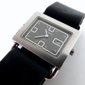  Hermes Barenia Wrist Watch. Good Condition SS Case. Rare Hermes Watch