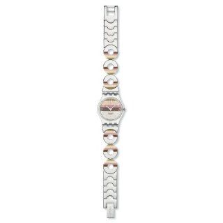Swatch Womens LK258G Quartz Stainless Steel Silver Pink Brown Dial