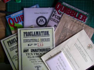 Various Harry Potter Props Proclamations Quibbler Mag Cover Owls