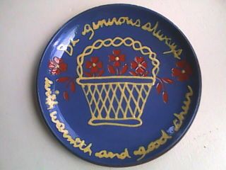 Gris Pottery Plate Signed and Dated 1986