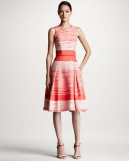 Carolina Herrera Jacquard Waves A Line Dress   