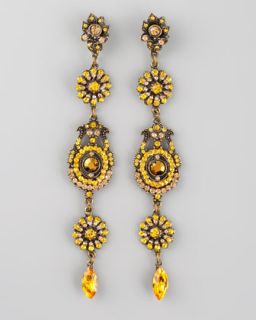 Y10FB Aldazabal Crystal Drop Earrings, Yellow