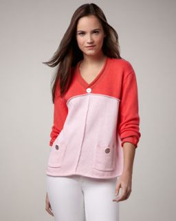 Pure Handknit Burning Love Colorblock Sweater   