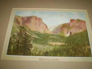 Fred Harvey National Park Print Matted Railroad Yosemite