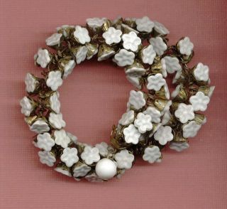 Vintage Haskell Beaded Flower Daisy Wired Glass Trim Jewelry Findings