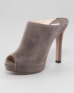 Prada Suede Peep Toe Mule   