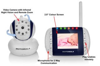  Digital Video Baby Monitor with 2 8 inch Colour LCD Screen 200M