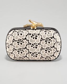 Prada Double Rose Saffiano Clutch Bag   