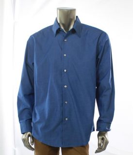 Van Heusen New Blue Mens Shirt Button Up Long Sleeve Dress Top Size 16