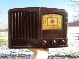  1940s MACHINE AGE ANTIQUE MANTOLA ART DECO BAKELITE TUBE RADIO L@@K