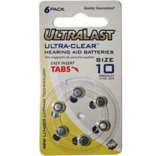  UltraLast UL10HA, AC10, DA10H Size 10 Hearing Aid 6pk Batteries