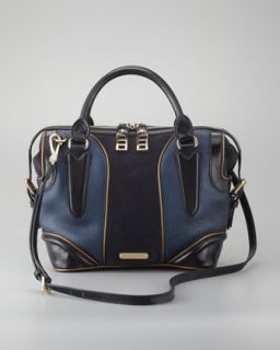 Burberry Double Zip Metallic Piped Small Tote Bag   
