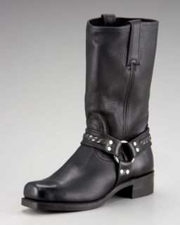 N16D7 Frye Harness 12R Chain Boot, Black
