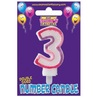   Expression Number Candle, Pink Edges   Number 3 Toys & Games