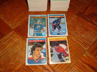 Card Pickers 1982 83 OPC O Pee Chee Partial Set 287 396 Pieces NM Must