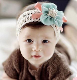  Korean Chiffon Flower Hollow Hair Band Baby Elastic Headband
