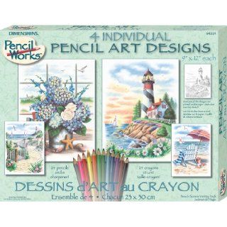  /Pencil by Number, Beach Scenes Variety Pack Arts, Crafts & Sewing