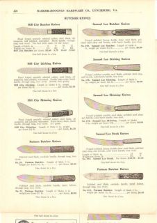 1917 Hill City Samuel Lee Butcher Knife Cutlery Ad