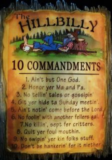 The Hillbilly Ten 10 Commandments Redneck Jokes