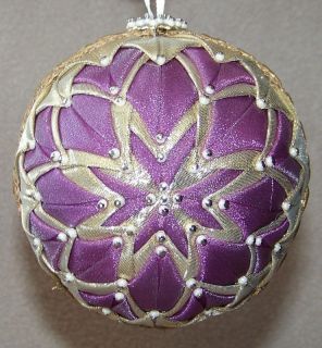 Handmade Quilt Quilted Star Ball Christmas Ornament