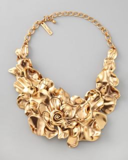 Oscar de la Renta Large Flower Collar Necklace   