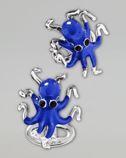 N20N7 Jan Leslie Octopus Cuff Links, Royal Blue