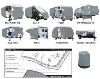 Classic Accessories 73663 PolyPro III Deluxe Grey Travel Trailer Cover