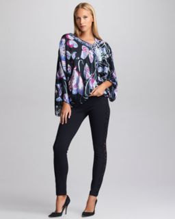 Johnny Was Collection Border Print Blouse   