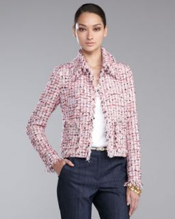 St. John Collection Cropped Tweed Jacket, Cosmo   