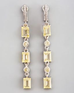 Fantasia by DeSerio Emerald Drop Earrings   