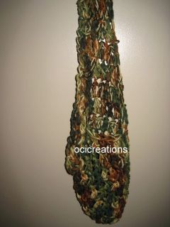 Crochet Baby Boy Stork Pouch Hanging Photo Prop Camo Camouflage Woodsy
