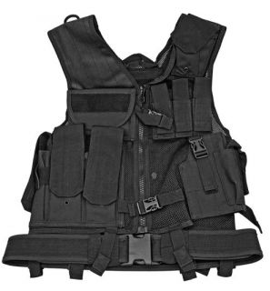 Heavy Duty Mesh Tactical Vest Black Flexible One Size Fits Most 7