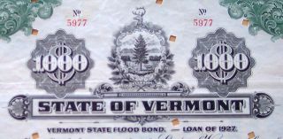 Bond Vermont Flood of 1927 Flood Bond Gold