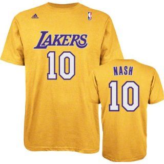 Steve Nash adidas Gold Name and Number # 10 Los Angeles Lakers T Shirt
