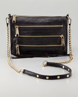 Rebecca Minkoff Mini Five Zip Crossbody Bag, Black   